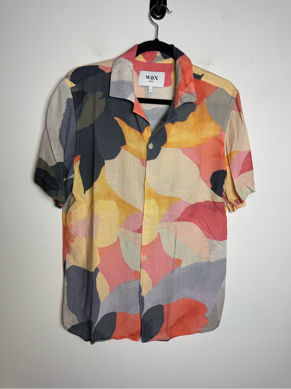 Wax London Mens Disco Shirt S Abstract Festival 70s Style Viscose Streetwear
